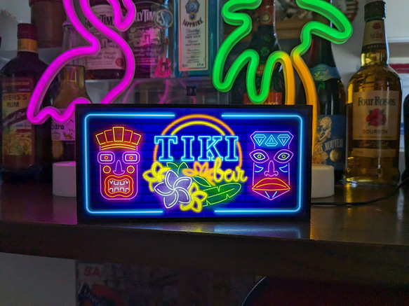 アロハ ハワイ パブ スナック トロピカル カクテル バー TIKI bar 電飾看板 置物 雑貨 LEDライトBOX 1枚目の画像