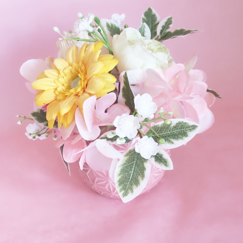わんちゃん仏花♡ソラフラワーお供え花♡ コンパクト アーティシャル