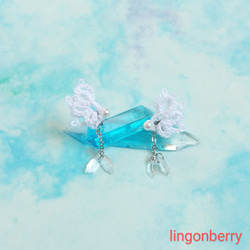 ❁water garden❁ タティングレースとレジンのヘアアクセサリー