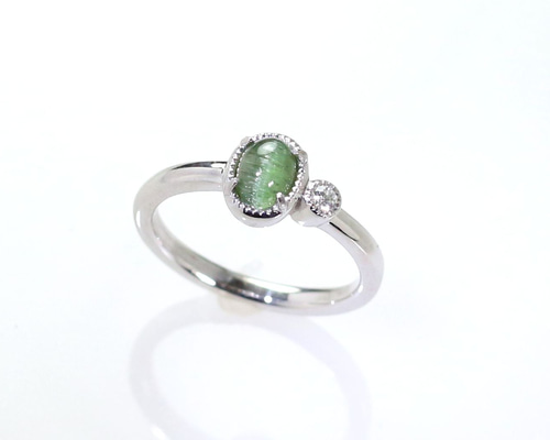 ゴールド オリーブグリーン リング　キャッツアイ 楽天市場】キャッツアイ 指輪 K18 1.63ct 2月 誕生石 【キャッツ