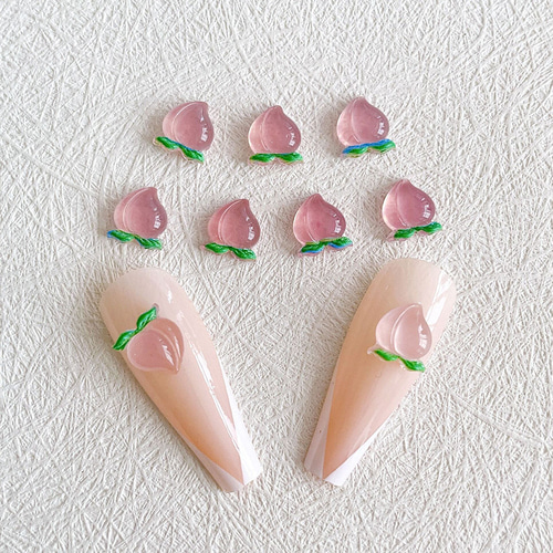 H656-1 20個 ネイルパーツ 樹脂製ネイルパーツ 桃 2X（10ヶ