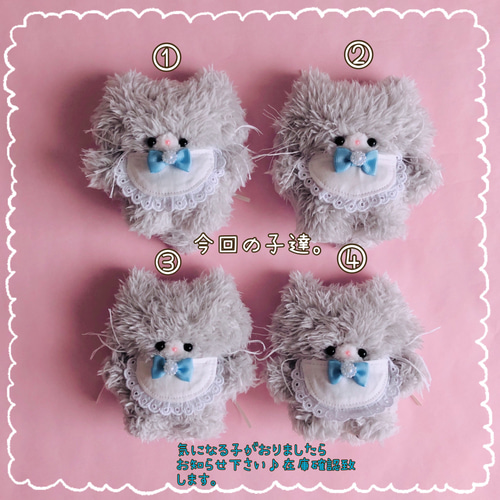 グレーなネコティ☆スタイの姿。手のひらサイズのぬいぐるみ☆④ 