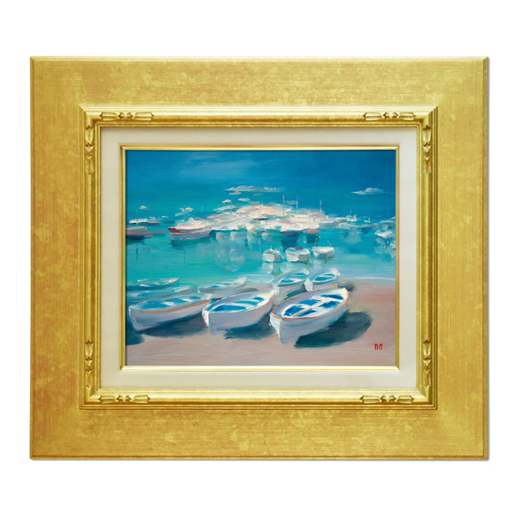 【カプリ島の青】油絵　ジークレー・オリジナル版画　F3サイズ〜 4枚目の画像