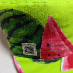 洗える帽子　サイクルキャップ　ランニングキャップ『スイカ柄ライトグリーン』 2枚目の画像