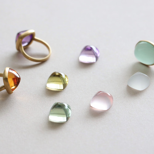 レモンクォーツ リング シュガーローフカット | PRIYA jewelry