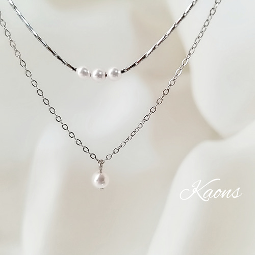 【美品】スワロフスキー クリスタルパールチェーンネックレス クリスタルパール・ジュエリー＆パール・ジュエリーセット