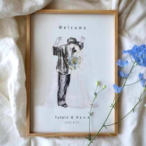 データ納品】似顔絵ウェルカムボード【最短3日◎】 イラスト アンドー