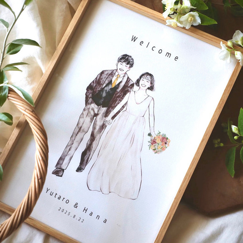 データ納品】似顔絵ウェルカムボード【最短3日◎】 イラスト アンドー