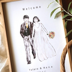 データ納品】似顔絵ウェルカムボード【最短3日◎】 イラスト アンドー