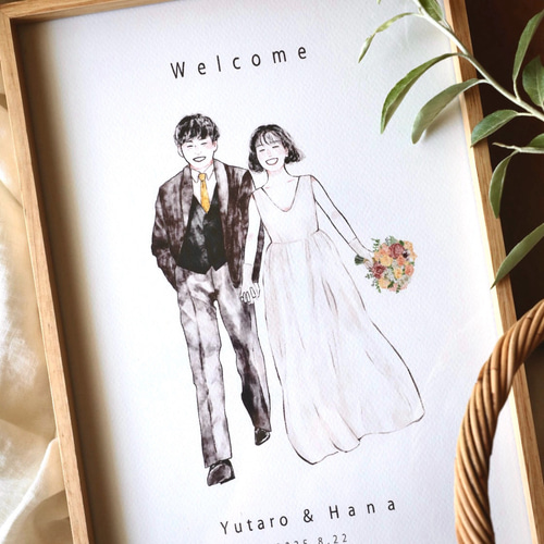 データ納品】似顔絵ウェルカムボード【最短3日◎】 イラスト アンドー