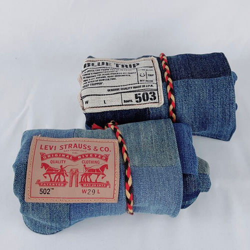 パッチワークカフェマット デニムリメイク カフェマット 送料無料 翌日