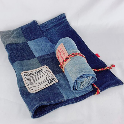 パッチワークカフェマット デニムリメイク カフェマット 送料無料 翌日