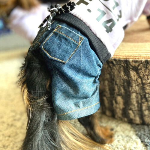 犬服 インナーパンツ リメイク デニム ＃1103 ドッグウェア ペット服
