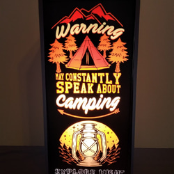 アウトドア キャンプ テント ランタン 登山 アメリカン雑貨 ミニチュア看板 看板 置物 雑貨 LEDライトBOX 1枚目の画像
