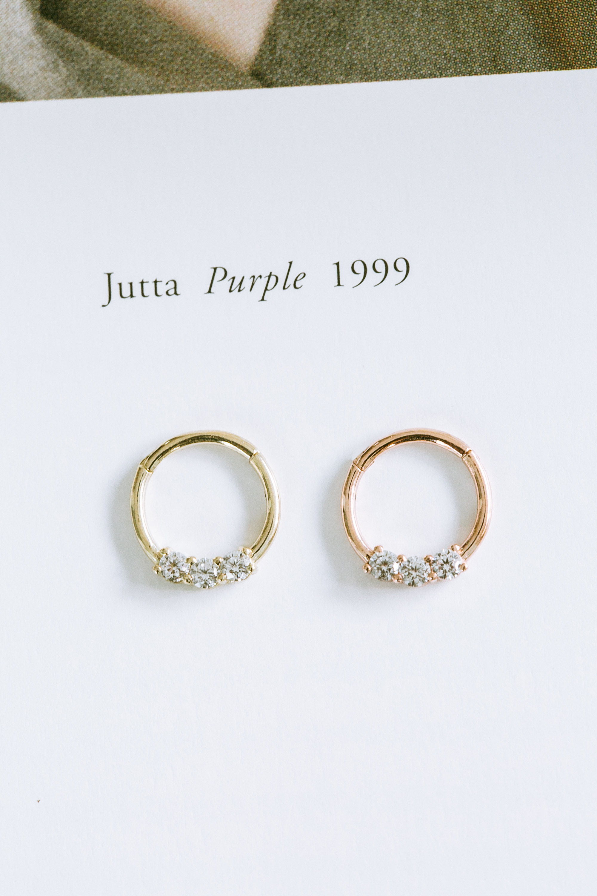 14K金 ゴールド セグメント クリッカ  ヒンジ リング 耳 鼻 軟骨 ヘリックス トラガス フープイヤリング ピアス