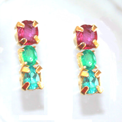 - nastu stone -　k18gp Ruby & Apatite & Emerald Ring 3枚目の画像