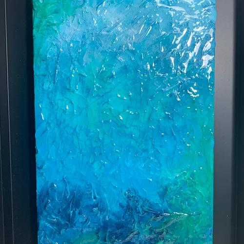深海にあるもの - 抽象画 18×18㎝ 原画1点のみ テクスチャ 立体