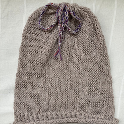 手編み　くったり綿麻ニット帽子　ビーニー 8枚目の画像