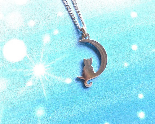 かすう工房夏限定「猫と金魚鉢モチーフネックレス＆ピアス」 かすう工房夏限定「猫と金魚鉢モチーフネックレス＆ピアス