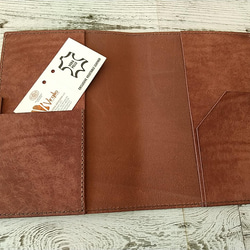 イタリア MARGOT D.brown で作成 B6サイズの手帳カバー 5枚目の画像