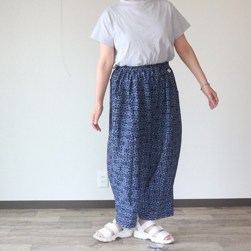 着物リメイク 秋名バラ模様浴衣バルーンパンツ キュロット