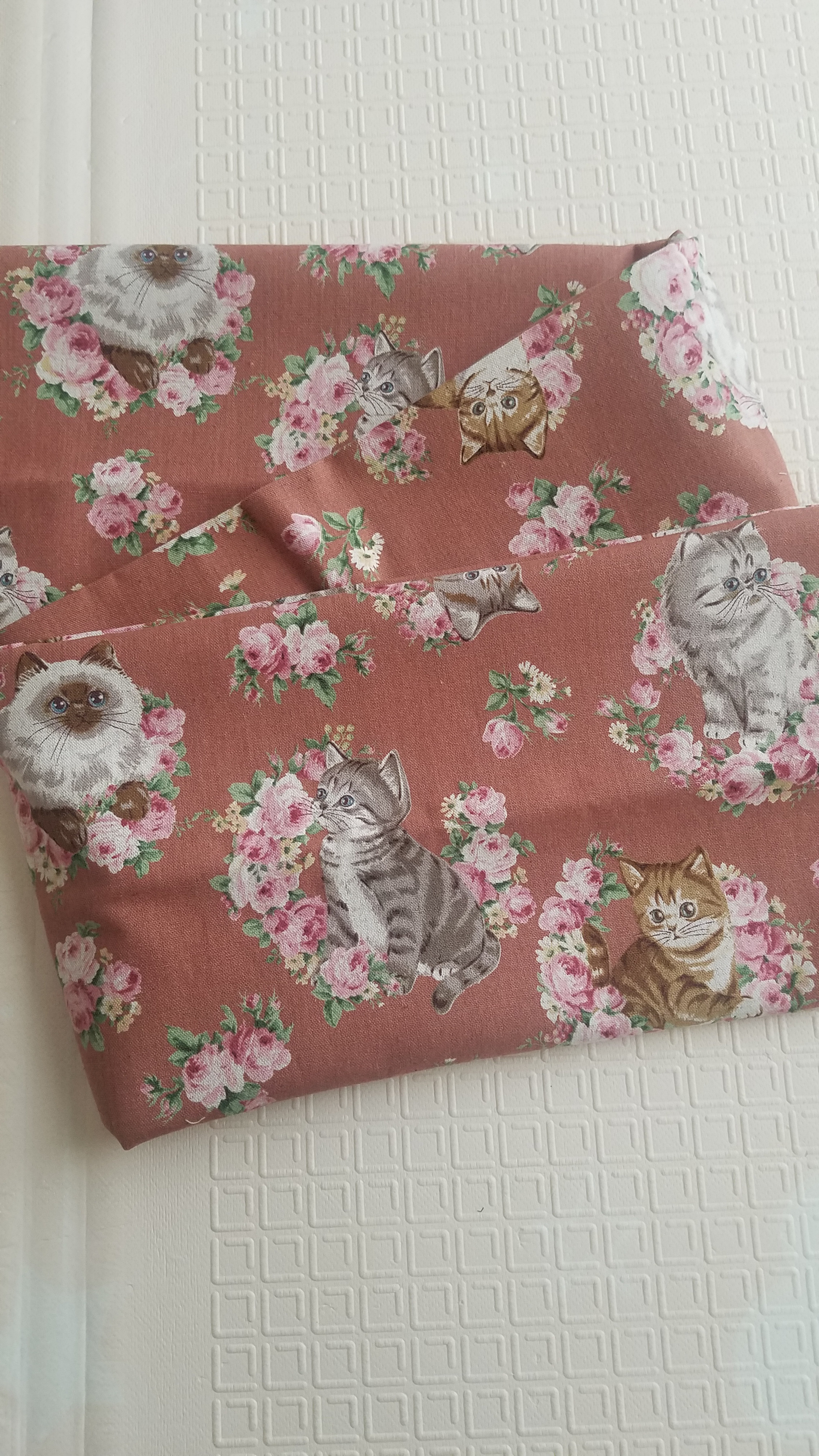 もふもふキャットローズ柄 半幅帯【出品限り】 9,000円