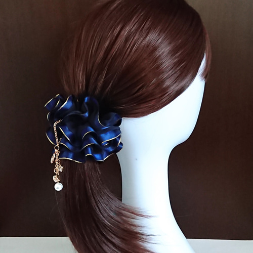 シフォン】フリル感たっぷり☆大人可愛いダブルフリルのシュシュ