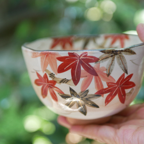 京焼・清水焼 色絵 抹茶茶碗（紅葉） 飯碗 Shun 的作品 14145301