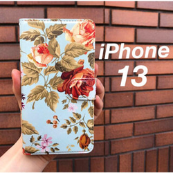 iPhone13ケース　クラシック　ローズ　バラ　アンティーク　花柄　フラワー 1枚目の画像