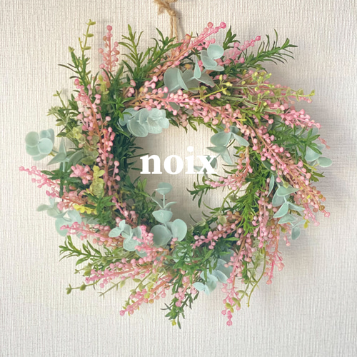 優しい色合いのふんわりリース リース noix_floral design 通販  