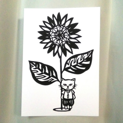 【切り絵】原画　A5サイズ　sunflower 1枚目の画像