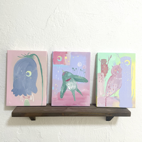 RUKURUKU 絵画５点 Kur Kur Spinnig Under the Earth 地の底のクルクル』（岡崎
