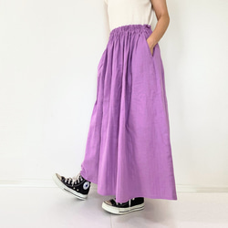 蓬鬆雙層紗長裙*超長*100%純棉*成人自然協調*簡約素色*薰衣草紫 第1張的照片
