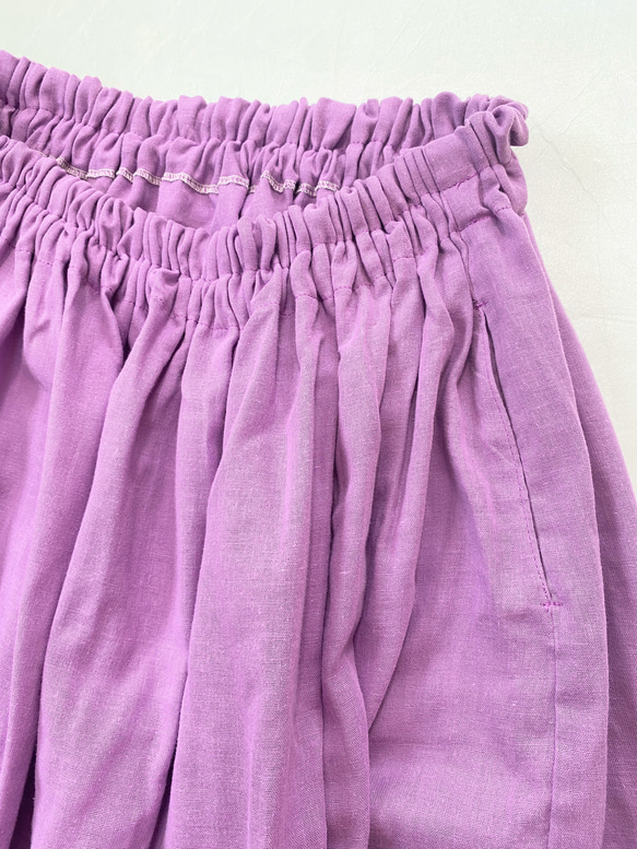 蓬鬆雙層紗長裙*超長*100%純棉*成人自然協調*簡約素色*薰衣草紫 第2張的照片