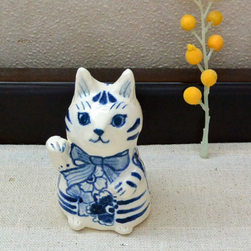 【美品】猫　白猫　招き猫　骨董　陶器　置物　インテリア　工芸品　美術品 エミール・ガレ 骨董 猫型置物『白猫』 | 東京書芸館公式通販