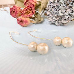 ♘ cotton pearl simple pierce ♘ 5枚目の画像