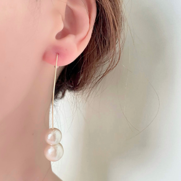 ♘ cotton pearl simple pierce ♘ 6枚目の画像