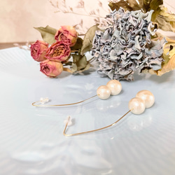 ♘ cotton pearl simple pierce ♘ 3枚目の画像