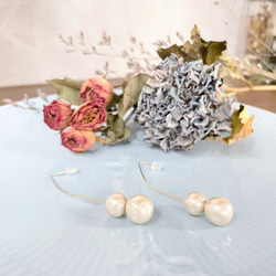 ♘ cotton pearl simple pierce ♘ 2枚目の画像