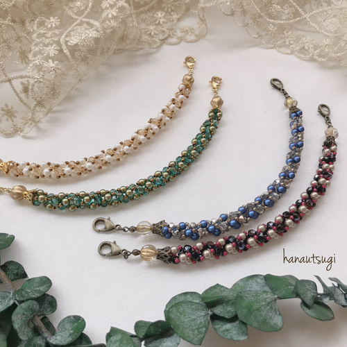 ビーズ 花柄 ハンドメイド レア 浴衣 作家物 ビーズ織り 見よ