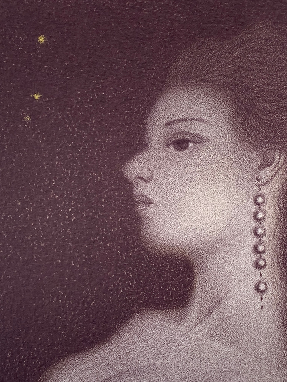 【夜空】#裸婦像　#シート販売　リトグラフ2版2色　手彩色/金　#インテリア 3枚目の画像