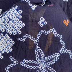 有松絞りとサザンクロス（南十字星）フレアスカート　着物リメイク　浴衣　パッチワーク　紺　156 10枚目の画像