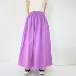 蓬鬆雙層紗*寬鬆短袖插肩連衣裙*100%純棉*簡約純色*薰衣草紫 第20張的照片