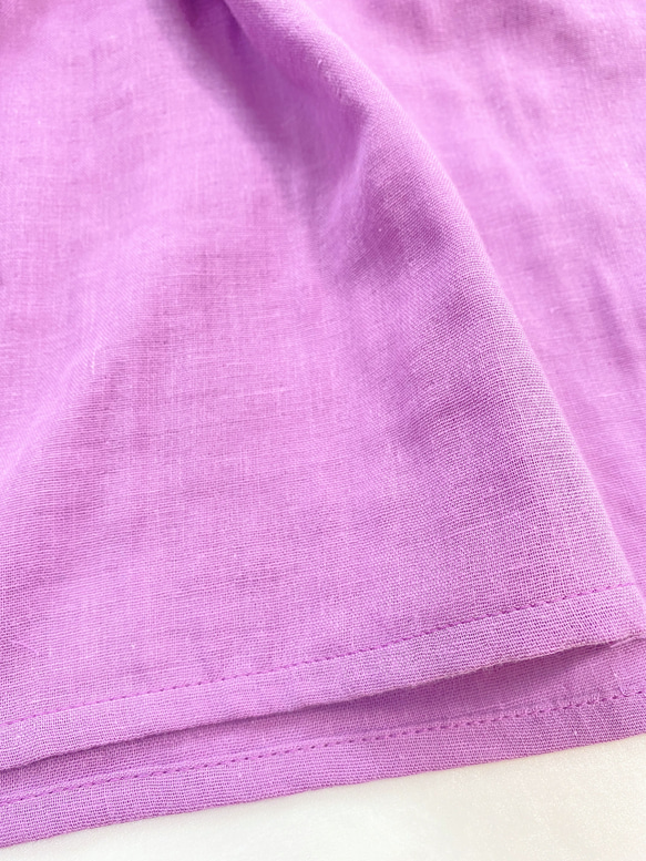 蓬鬆雙層紗*寬鬆短袖插肩連衣裙*100%純棉*簡約純色*薰衣草紫 第11張的照片