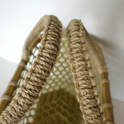 青竹と麻のかごバッグ　六つ目編み 4枚目の画像