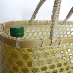 青竹と麻のかごバッグ　六つ目編み 5枚目の画像