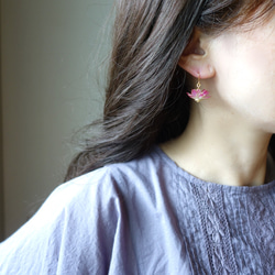 蓮花耳環/無耳洞耳環【七月誕生月花】 第7張的照片