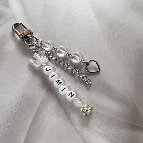 文字変更◉ビーズ ネーム キーホルダー 韓国 비즈 キーホルダー 햄긔