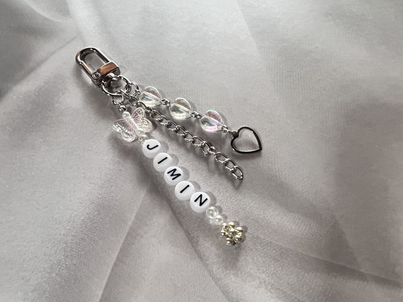 文字変更◉ビーズ ネーム キーホルダー 韓国 비즈 キーホルダー 햄긔