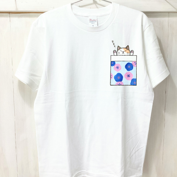 選べる！ネコちゃん手描きTシャツ【受注制作】【男女兼用】 5枚目の画像